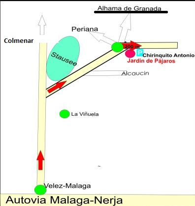 Anfahrtsskizze Velez-Malaga zum Jardn de Pjaros